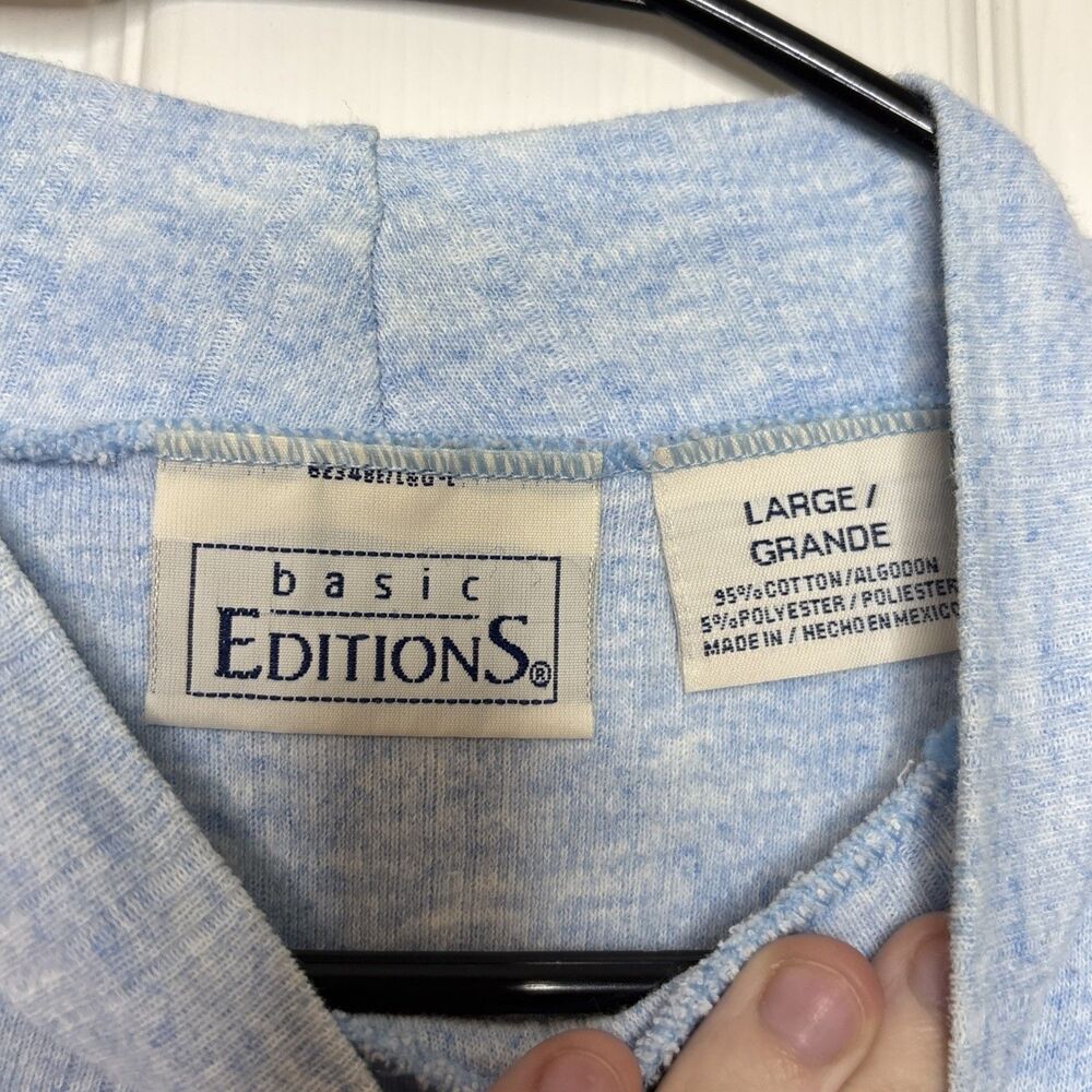 Basic Editions Size Large Light Heather Blue Vint… - image 2